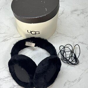 UGG Black Shearling Bluetooth Earmuffs Muff Earmuff Wireless Tech Headphones